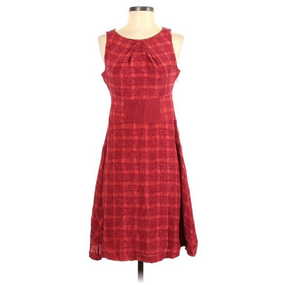 100% Silk Anthropologie/Girls From Savoy Red & Orange Dress